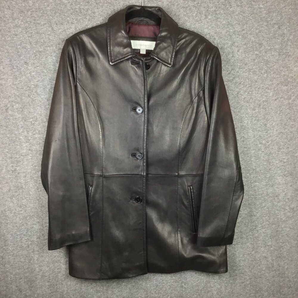 Liz Claiborne Classic Black Leather Jacket Sz L